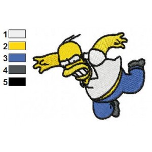 Flying Homer Simpson Embroidery Design